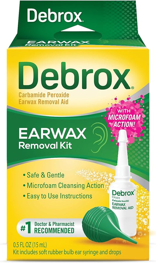 Debrox Ear Wax Removal Kit - Includes Bulb Syringe and 0.5 Fl Oz Removal Drops for Cleaning Ears