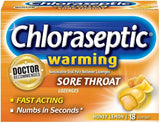 Chloraseptic Sore Throat Lozenges, Warming with Real Honey Honey Lemon, 18 ct (   1)