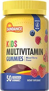 Sundance Kid's Multivitamin Gummies | 50 Count | Mixed Berry Flavor | Vegetarian, Non-GMO, and Gluten Free Supplement