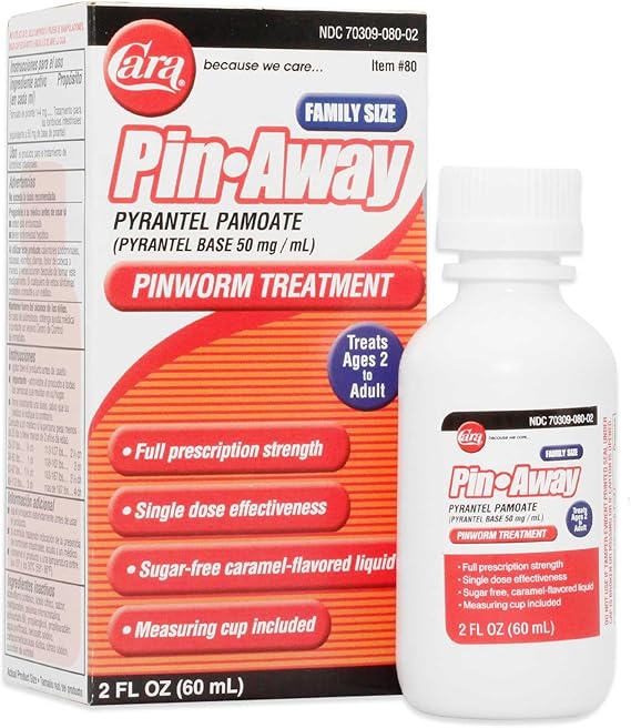 CARA Pin-Away Pinworm Medicine, 2 Fluid Ounce