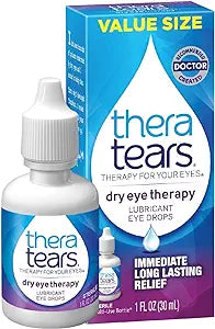 TheraTears Eye Drops for Dry Eyes, Dry Eye Therapy Lubricant Eyedrops, Provides Long Lasting Relief, 30 mL, 1 Fl oz Value Size