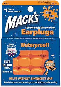 Mack's Kids Size Soft Moldable Silicone Ear Plugs 6 pr