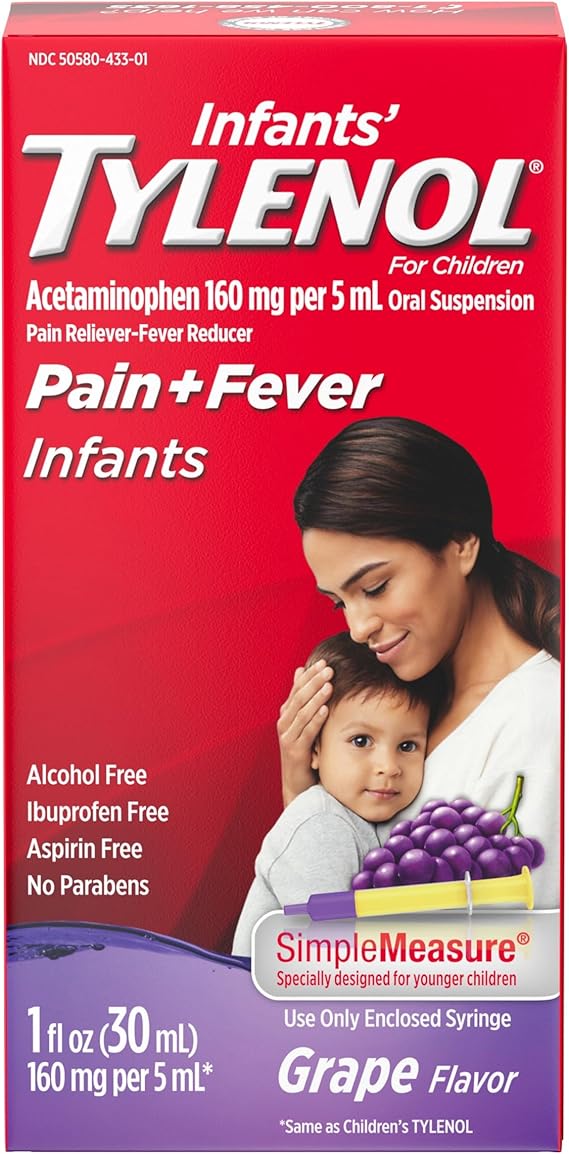 Tylenol Infants Acetaminophen Liquid Medicine, Grape, 1 fl. oz