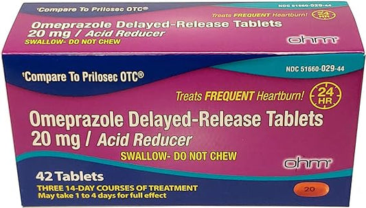 OMEPRAZOLE TAB DR 20MG OHM 28@	OHM LABORATORIES INC PSE@