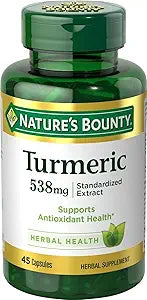 Natures Bounty Turmeric 538 mg Standardized Extract, 45 Count