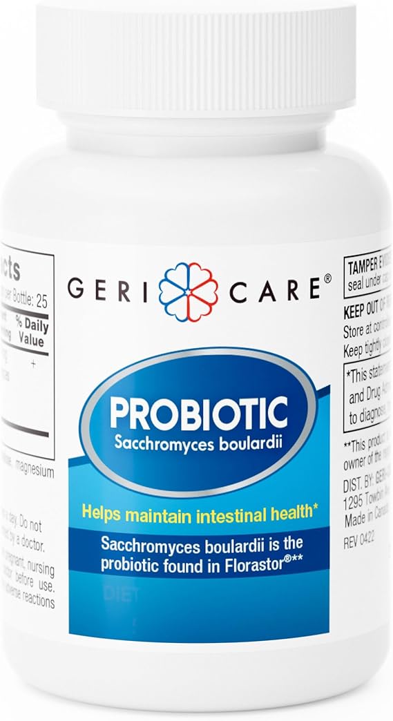 Gericare Probiotic Saccharomyces Boulardii 250 mg Capsules, Supports Healthy Intestinal Flora Balance, 50 Count (   1)