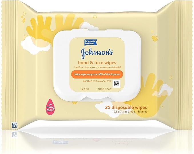 Johnson's Baby Hand and Face Wipes, 25-count