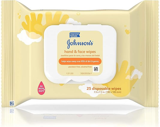 Johnson's Baby Hand and Face Wipes, 25-count