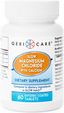 Gericare Magnesium Chloride Slow | Geri-Care Calcium Tablets | Nutritional Supplement | 60 Count Bottle