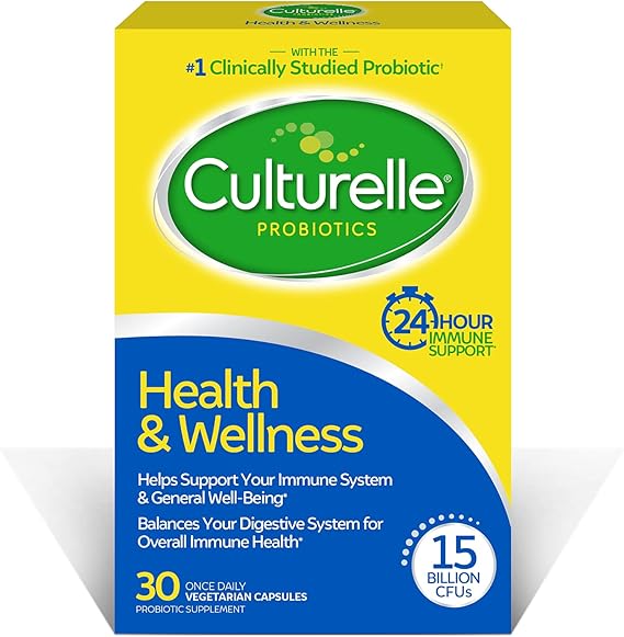 Culturelle Health & Wellness Daily Probiotic Supplement For Men & Women, Helps Support Your Immune System, Occasional Diarrhea, Gas & Bloating, 15 Billion CFUs, Non-GMO, 30 Count