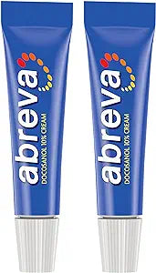 Abreva 10 Percent Docosanol Cold Sore Treatment, Treats Your Fever Blister in 2.5 Days - 0.07 oz Tube x 2