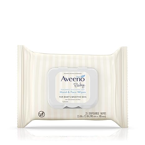 Baby Hand & Face Wipes, 25 Disposable Wipes, Aveeno