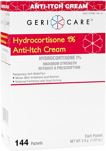 Gericare Hydrocortisone 1% Anti-Itch Cream, Maximum Strengt, 144 Count   , 0.5oz Each   et (   1)
