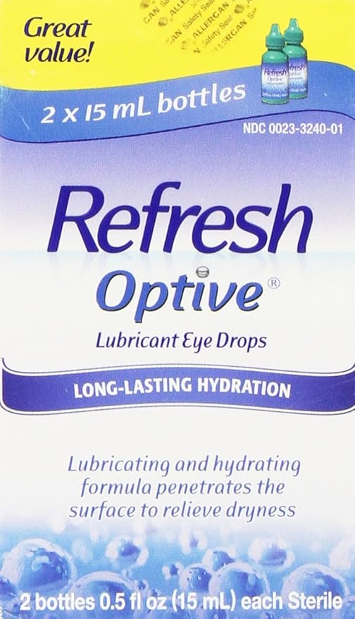 Refresh Optive Lubricant Eye Drops, Box of 2 x 15 ml bottles