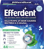 Efferdent Retainer Cleaning Tablets, Denture Cleaning Tablets for Dental Appliances, Minty Fresh & Clean, 44 Count