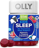 OLLY Kids Sleep Gummy, Occasional Sleep Support, 0.5mg Melatonin, L Theanine, Chamomile, and Lemon Balm Extracts, Childrens Chewable Supplement, Raspberry Flavor - 50 Count  