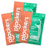 Plackers Micro Line Dental Floss Picks, Fold-Out FlipPick, Tuffloss, Easy Storage with Sure-Zip Seal, Fresh Mint Flavor, 90 Count   
