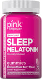 PINK Melatonin Gummies | 10mg | Max Potency | Vegan, Non-GMO & Gluten Free | 70 Count | Mixed Berry Flavor