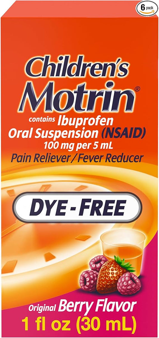 Children's Motrin Oral Suspension, Pain Relief, Ibuprofen, Berry Flavored, 1 Oz