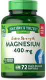 Magnesium | 400mg | 72 Softgels | Value Size | Extra Strength | Magnesium Oxide | Non-GMO & Gluten Free Supplement | by Nature's Truth