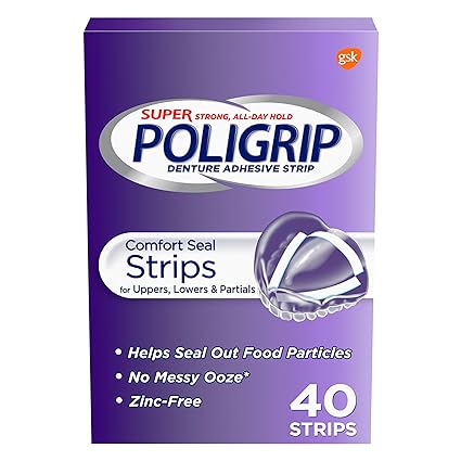 Super PoliGrip Comfort Seal Strips Denture Adhesive - 40 Strips by Super Poligrip