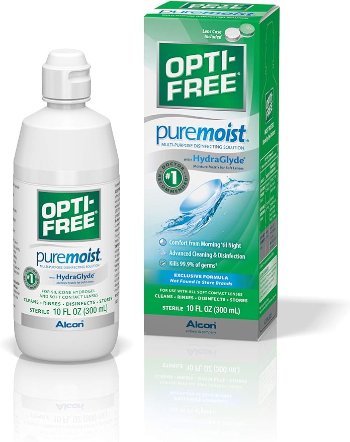 Opti-Free Puremoist - Multi-Purpose Disinfecting Solution with Lens Case, 10 oz.