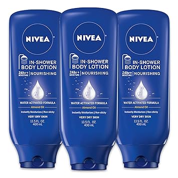 Nivea Nourishing In Shower Lotion, Body Lotion for Dry Skin, 13.5 Fl Oz Bottle