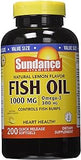 Sundance Omega-3 Lem Fish Oil 1000 mg, Natural Lemon Flavor, 200 Count