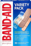 Band-Aid Adhesive Bandages, Assorted, Variety    30 bandages
