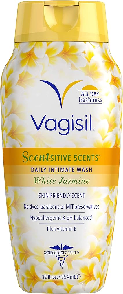 Vagisil Feminine Wash for Intimate Area Hygiene, Scentsitive Scents, pH Balanced and Gynecologist Tested, White Jasmine, 12 oz (   1)
