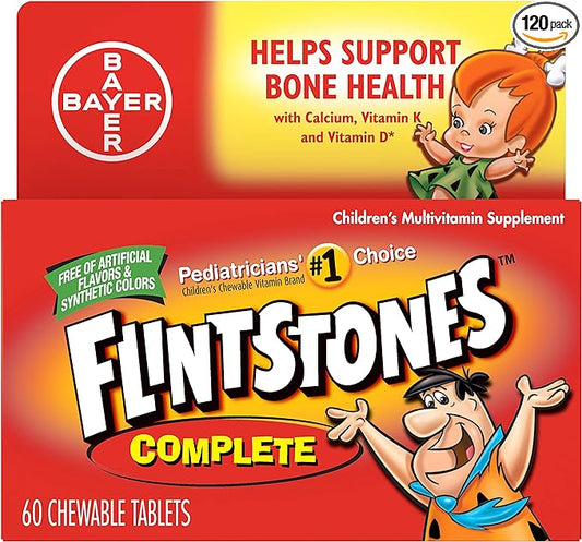 Flintstones Complete Multivitamin Supplement, Chewable Tablets, 60 Count