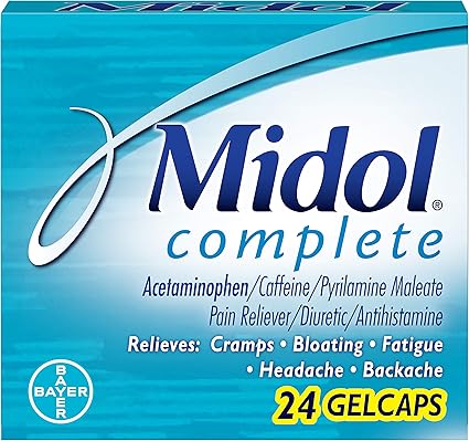 Midol Menstrl Glcap Size 24s Midol Maximum Strength Menstrual Complete Pain Relief
