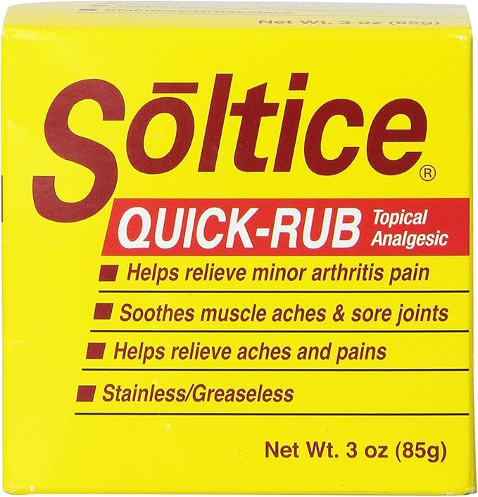 Oakhurst Soltice Quick Rub Topical Pain Reliever, 3 Ounces, assorted