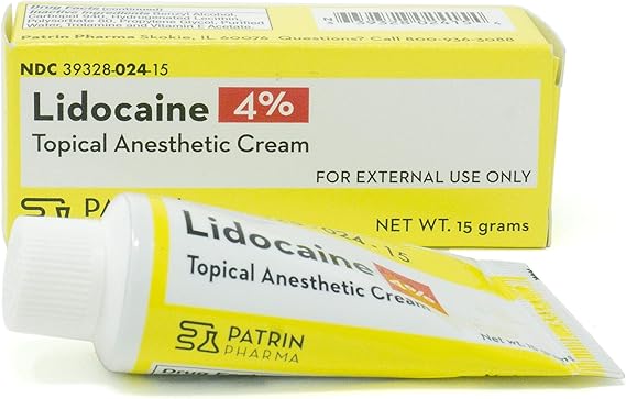 Lidocaine 4% Pain Relieving Topical Anesthetic Cream, 15 Gram (Compare to LMX)