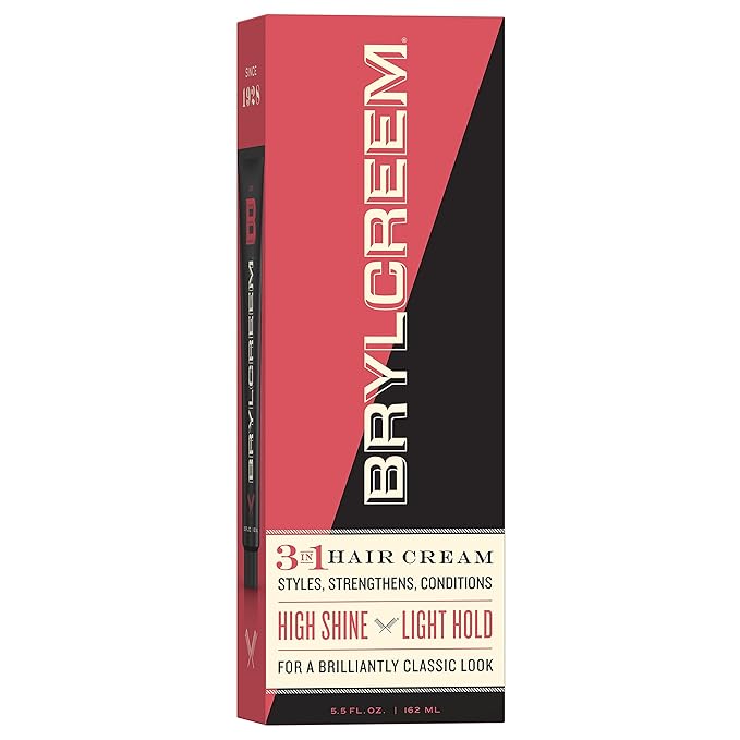 Brylcreem 3-in-1 Original High Shine Men's Hair Cream for Styling, Strengthening, and Conditioning, Alcohol-Free, 5.5 Ounce