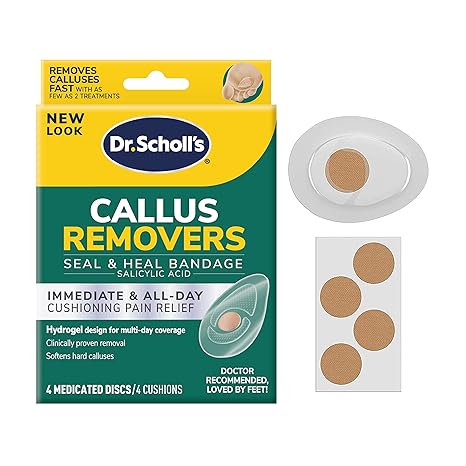 Dr. Scholl's DURAGEL CALLUS REMOVERS by DR Scholl's, 4 Pads and 4 Medicated Discs,