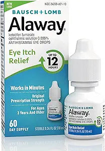 Alaway Antihistamine Eye Drops, Allergy Relief from Itchy Eyes, Works in Minutes, Provides Relief for up to 12 Hours, Clinically Tested Prescription Strength Formula, 0.34 Fl Oz