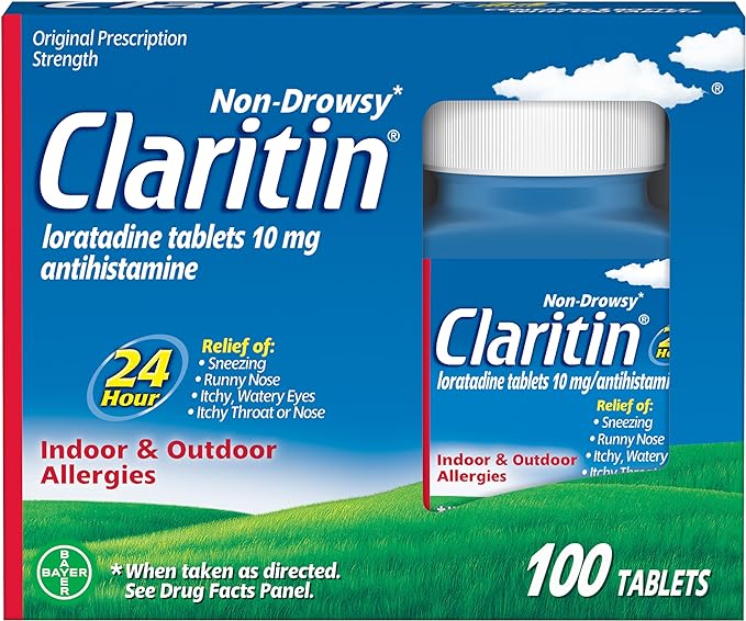 Claritin 24hr Non-Drowsy Allergy Relief, Loratadine Tablets - 100ct