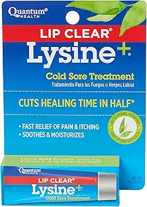 Quantum Health Lip Clear Lysine+ Cold Sore Treatment|Fast Relief of Pain and Itching|Cuts Healing Time in Half| 0.25 Ounce