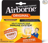 Airborne Zesty Orange Effervescent Tablets, 10 count - 1000mg of Vitamin C - Immune Support Supplement 