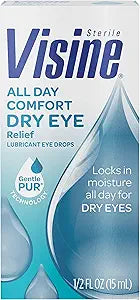 Visine All Day Comfort Dry Eye Relief Eye Drops for Up to 10 Hrs of Comfort, 0.5 fl. oz