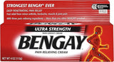 Ultra Strength Bengay Topical Pain Relief Cream, Non-Greasy Topical Analgesic for Minor Arthritis, Muscle, Joint, and Back Pain, Camphor, Menthol & Methyl Salicylate, 4 oz