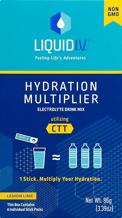 Liquid I.V. Hydration Multiplier, Electrolyte Drink Mix (Lemon Lime, 6 Count)