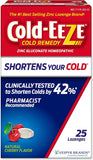 Cold-EEZE Natural Cherry Zinc Lozenges, Homeopathic Cold Remedy, Reduces Duration of the Common Cold, Sore Throat, Cough, Congestion and Post Nasal Drip, 25 Count