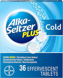 Alka-Seltzer Plus Cold Medicine, Sparkling Original Effervescent Tablets for Adults with Pain Reliever/Fever Reducer, Sparkling Original, 36 Count