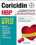 Coricidin HBP Cold and Flu, 10 Count