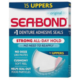 Sea Bond Secure Denture Adhesive Seals, Original Uppers, Zinc-Free, All-Day-Hold, Mess-Free, 15 Count (   1)