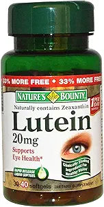 Nature's Bounty Lutein 20mg, 40 Softgels 