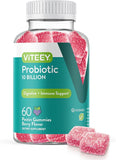 Probiotic Gummies for Women, Men, & Teens - Maximum Strength 10 Billion Cells - Probiotics for Digestive Health, Immune Support - Vegetarian, Gelatin Free, GMO Free - Chewable Berry Flavored Gummy