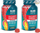 Kori Krill Oil Omega-3 Gummies for Adults | Supports Heart, Brain, Joint, Eye, Skin, Immune Health | Omega-3 Supplements with Superior Absorption vs Fish Oil | 120 Ct,